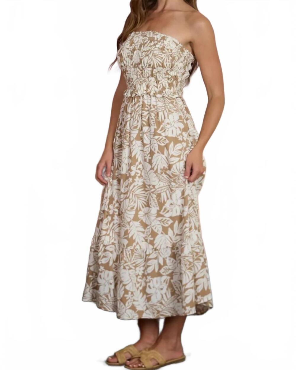 NEW BLU PEPPER island glow sundress in latte